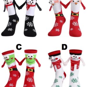 SOCKS - Funny Magnetic Hand Holding Snowflake Socks for Women Men ONE SIZE