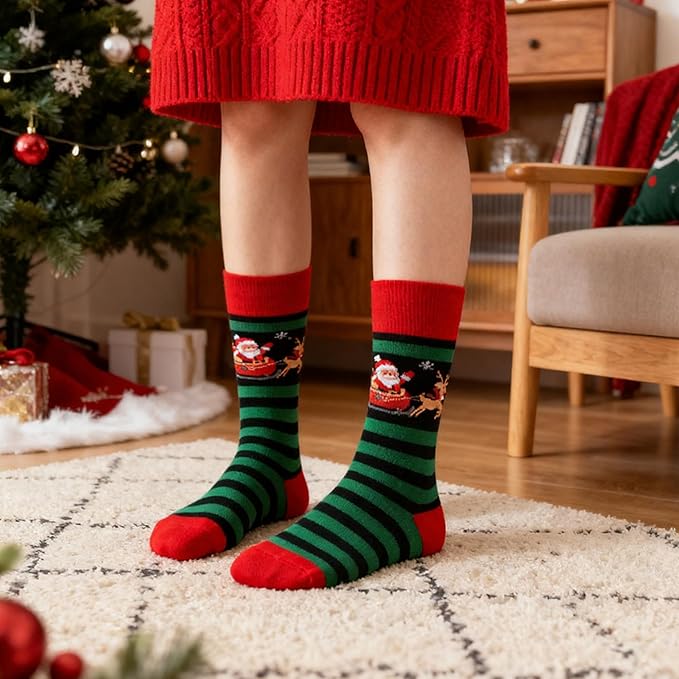 SOCKS - Funny Patterned Christmas Crew Socks for Adults ONE SIZE - Image 5