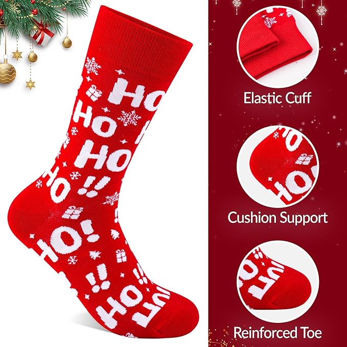 SOCKS - Funny Patterned Christmas Crew Socks for Adults ONE SIZE - Image 4