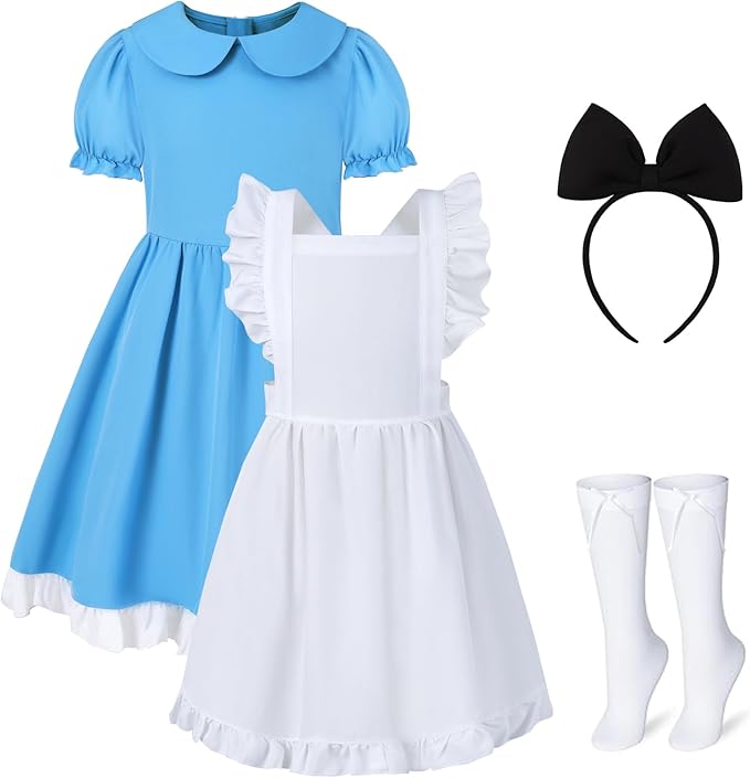 Storybook Girls Wonderland Blue White Alice Dress SIZE 13-14 - Image 5