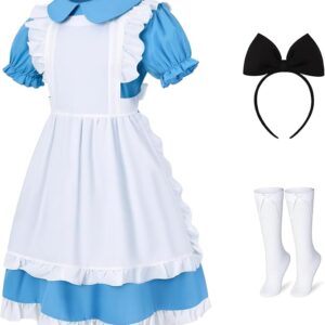 Girls Blue White Alice Dress 13-14
