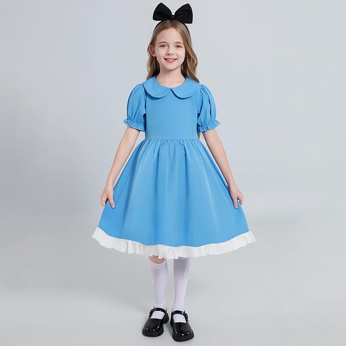 Storybook Girls Wonderland Blue White Alice Dress SIZE 13-14 - Image 3