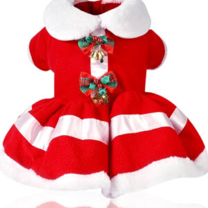 Christmas Dog Dress, Santa Claus Pet Clothes SIZE SMALL