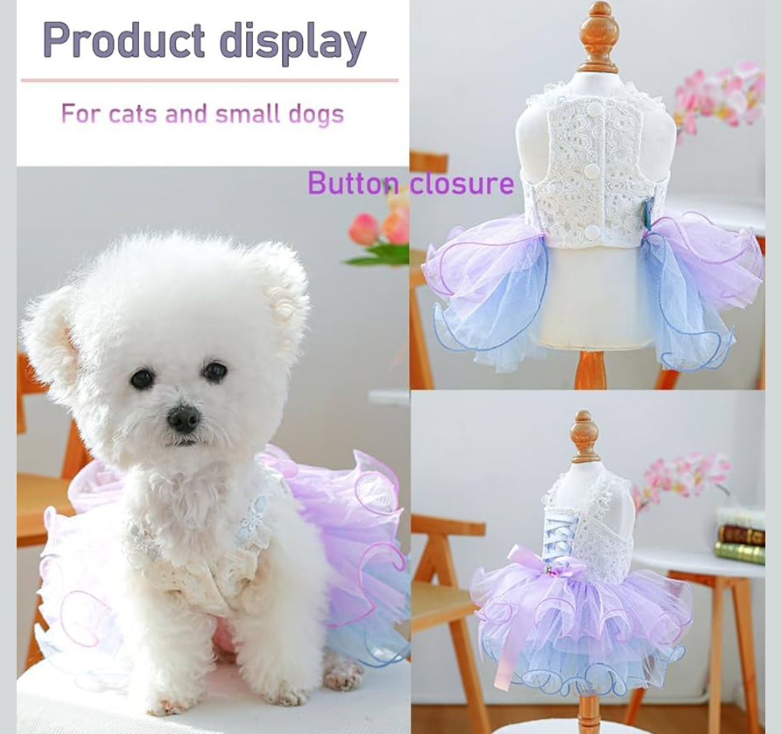 Small Dog Dress with Bow Knot Sleeveless - SIZE SMALL - Image 4