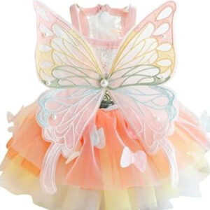 Princess Dog Dresses for Small Dogs Rainbow Clothes Butterfly Costume SIZE SMALL