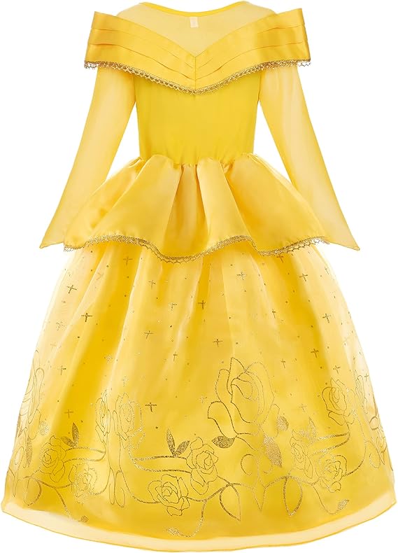 Girls Little Girl Princess Belle Yellow Costume Dress with accessories SIZE: 10-12 - Image 6