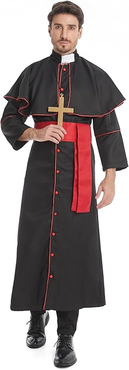 Mens Priest Costume Clergy Robe Praise Worship Robes Priest Outfit SIZE LARGE - Image 6