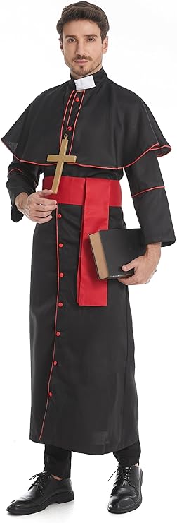 Mens Priest Costume Clergy Robe Praise Worship Robes Priest Outfit SIZE LARGE - Image 5