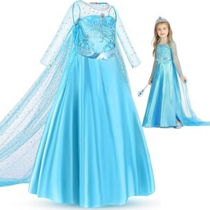 Princess Elsa Elegant Costume Dress with accessories 9-10