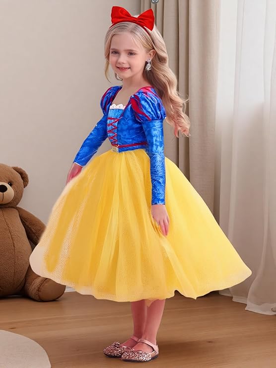 Princess Snow White Inspired Dress Up Costume with accessories SIZE 11/12 - Image 6