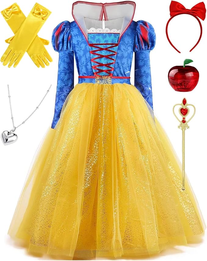 Princess Snow White Inspired Dress Up Costume with accessories SIZE 11/12 - Image 2