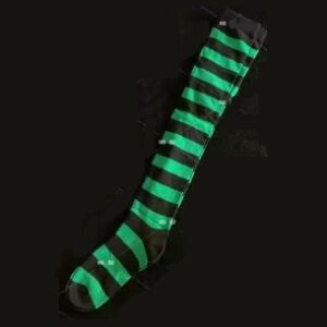SOCKS - Over Knee Striped - DK GREEN-BLACK