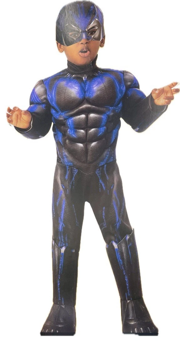 SUPERHERO Boy – Marvel Avengers Black Panther Halloween Costume with Muscle Chest Toddler (2T-3T) - Image 2