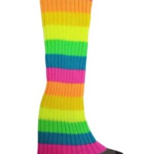 LEG WARMERS - Women Crochet Knit Leg Warmer - ONE SIZE - COLORFUL NEON