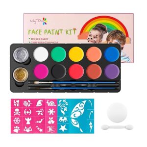 Face Paint PALETTE - 12 Colors Safe and Non-Toxic Large Water Based Face Painting Kit