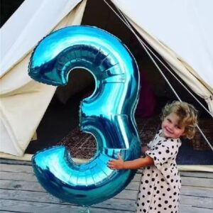 PARTY DECORATIONS - 40INCH NUMBER 3 FOIL BALLOONS