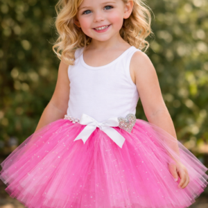 CUSTOM MADE Child tutu – TODDLER Pink White Sparkle Tutu Fits (3yrs)
