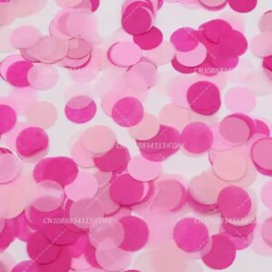 CONFETTI - Round Tissue Paper Confetti HALF INCH 20g - PINK LT PINK