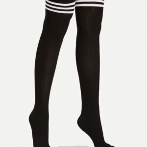 SOCKS - Over Knee BLACK WHITE STRIPE TOP