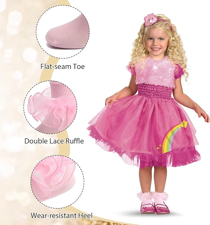 SOCKS - Kids Toddler Girl Ruffle Frilly Double Lace Dress Socks - Image 2