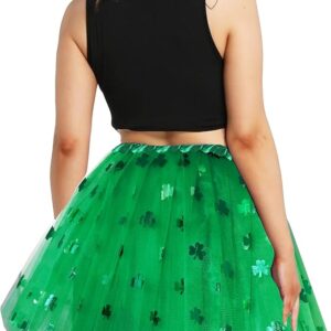 ADULT TUTU – Adult 4 Layered Clover Green Tulle Skirt with Satin Lined