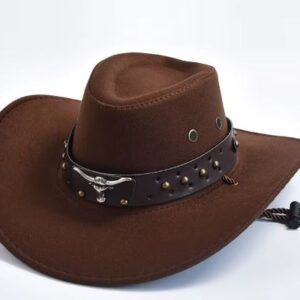 Artificial Suede Western Cowboy Vintage Hats - COFFEE BROWN