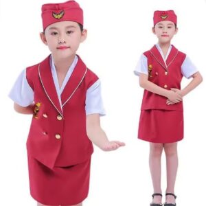 Career Day FLIGHT ATTENDANT - Girls Air Hostess Costume SIZE 8T
