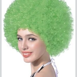 Unisex Afro Wig - Short Kinky Curly Afro Wig  - GREEN