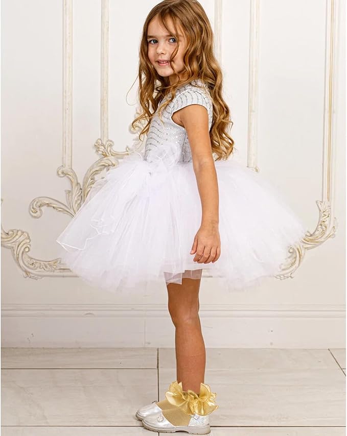 SOCKS - Kids Toddler Girl Ruffle Frilly Double Lace Dress Socks - GOLD SIZE 2-4 - Image 2