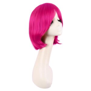 BOB WIG - 12 Inch/30 cm Fashion Unisex Short Straight Beauty Wig (HOT PINK)