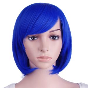 BOB WIG - 12 Inch/30 cm Fashion Unisex Short Straight Beauty Wig (ROYAL BLUE)
