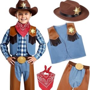 WESTERN THEME - Boys Cowboy Costume Kids Brown Western Costume
