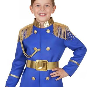 PRINCE - Child Royal Prince costume - Boys Prince Charming Fairytale Ball Costume BLUE SIZE: 3-4