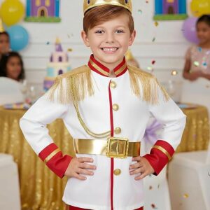 PRINCE - Child Royal Prince costume - Boys Prince Charming Fairytale Ball Costume WHITE SIZE: 3-4
