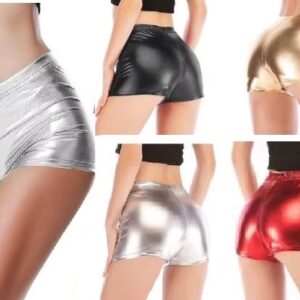 BOY SHORTS - Women's Shiny Metallic Shorts
