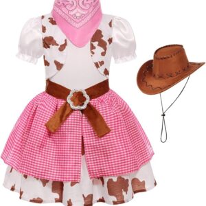 WESTERN THEME - Girls PINK-WHITE Western Cowgirl Costume Suit SIZE: 3-4