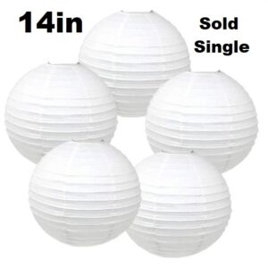 PAPER LANTERN - White Paper Lantern - 14in - 1PC