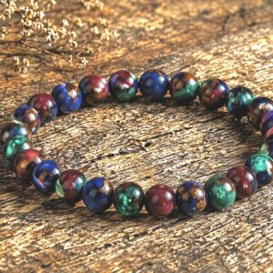 BRACELET - 10MM Multi-Color Cloisonne Natural Stone Beads