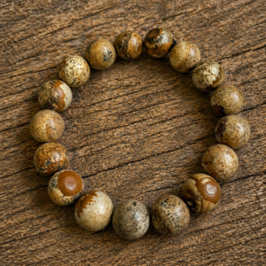 BRACELET - 12MM Natural Stone Jaspers Round Beads