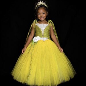 CUSTOM MADE Girls Tutu Gown- Tiana inspired Girls Tutu Gown SIZE: FITS 3-4YRS