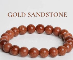 BRACELETS - 12MM GOLD SANDSTONE NATURAL STONE BEADS