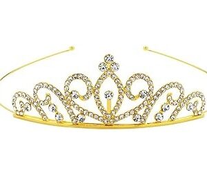 GOLD Tiara Crystal Rhinestone Headband 28