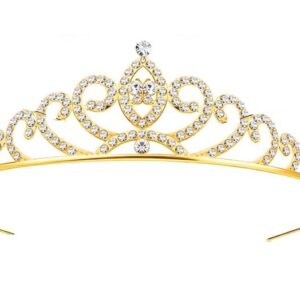 GOLD Tiara Crystal Rhinestone Headband 36