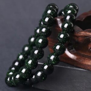 BRACELETS - 12MM Natural Green Sandstone Bead BRACELET
