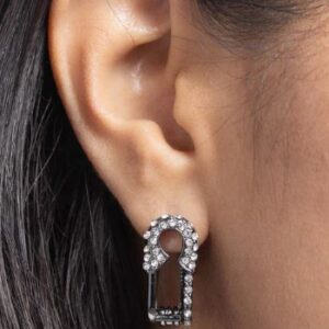 EARRINGS – Safety Pin Secret - Black