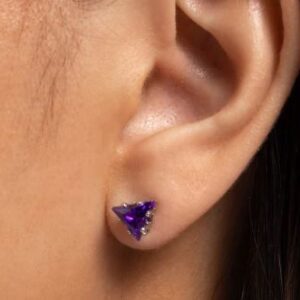 EARRINGS – Triangular Twinkle - Purple
