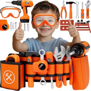 Career Day CONSTRUCTION - Kids Tool Set with Kids Tool Belt & Toy Drill