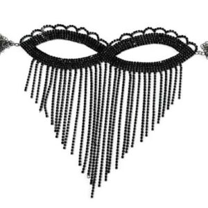 Rhinestone face mask accessory - 08 BLACK