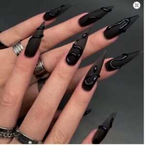 FASHION NAILS - 24pcs Halloween Dark Scrub Fake Nails Press on Nails