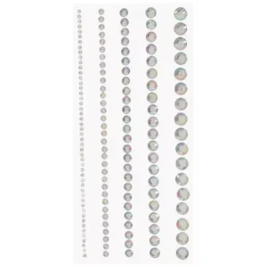 RHINESTONE SHEETS - 5PC ROUND IRIDESCENT RHINESTONE BORDER STICKERS Mixed Pack - IRIDESCENT